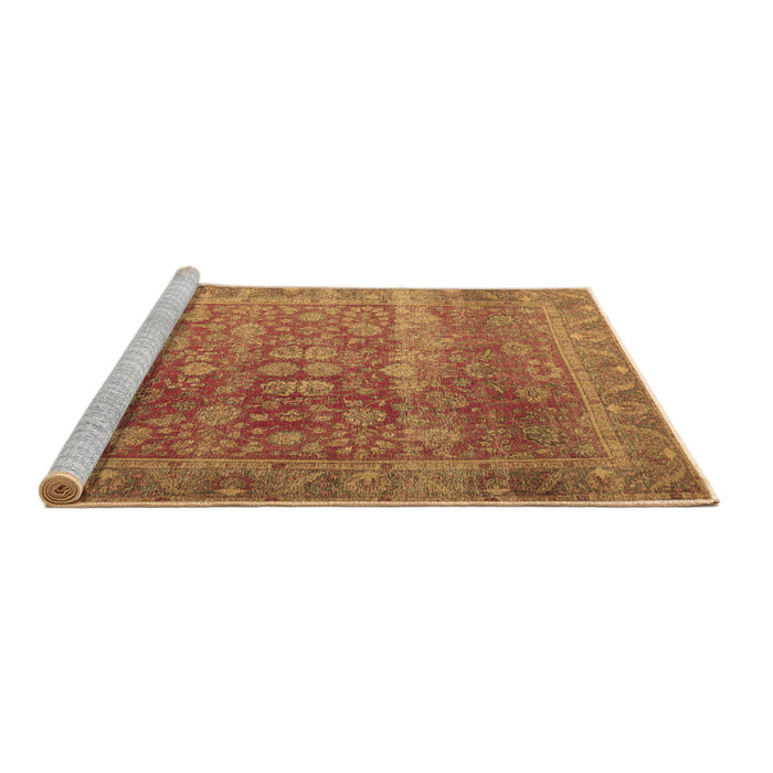 Sideview of Machine Washable Persian Brown Traditional Rug, wshtr3276brn