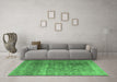 Machine Washable Persian Emerald Green Traditional Area Rugs in a Living Room,, wshtr3276emgrn