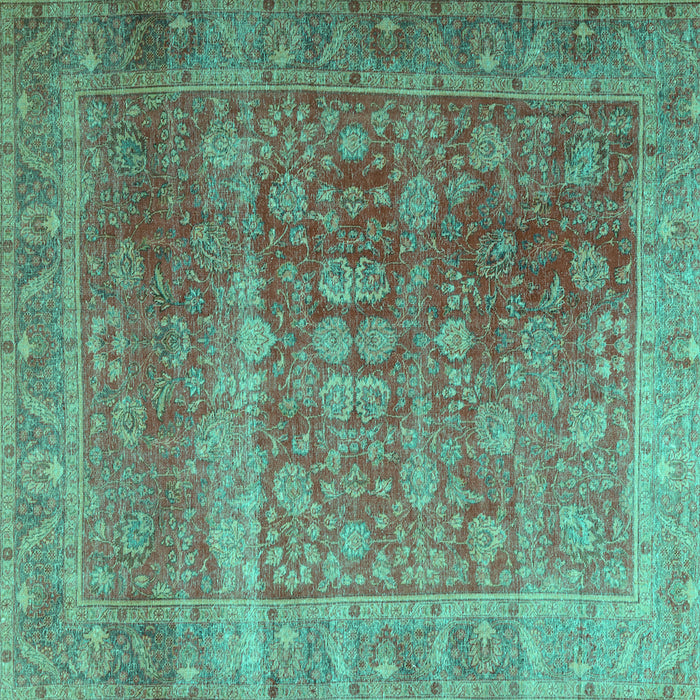 Square Persian Turquoise Traditional Rug, tr3276turq