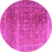 Round Persian Pink Traditional Rug, tr3276pnk