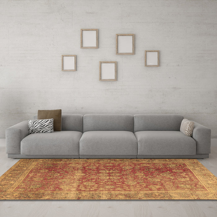 Machine Washable Persian Brown Traditional Rug in a Living Room,, wshtr3276brn