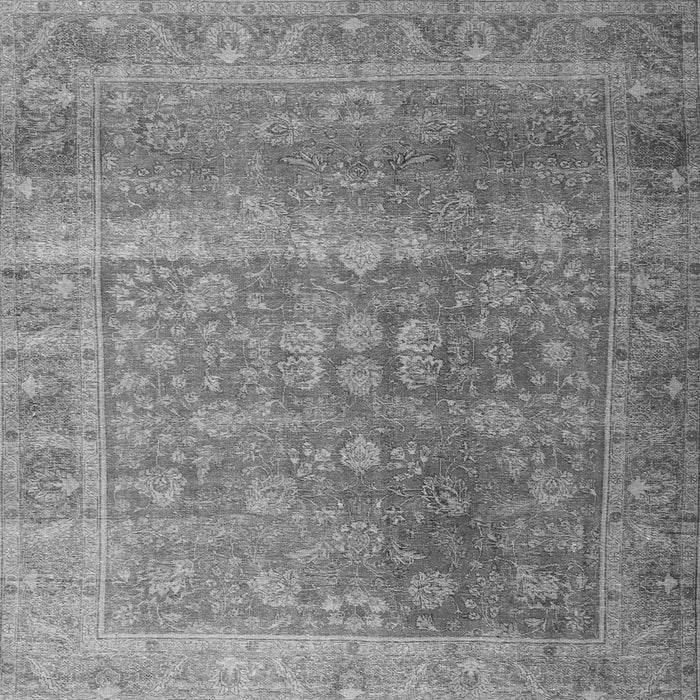 Round Machine Washable Persian Gray Traditional Rug, wshtr3276gry