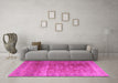 Machine Washable Persian Pink Traditional Rug in a Living Room, wshtr3276pnk