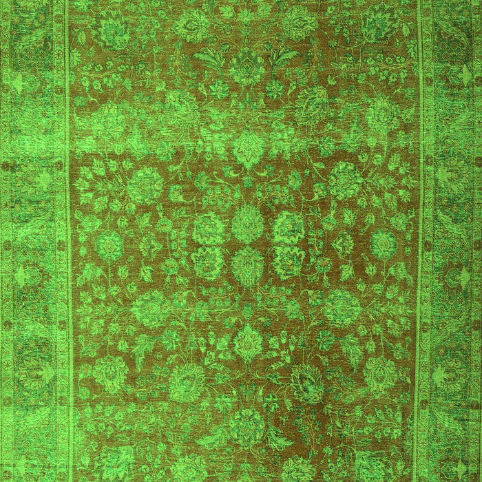 Serging Thickness of Machine Washable Persian Green Traditional Area Rugs, wshtr3276grn