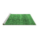 Sideview of Machine Washable Persian Emerald Green Traditional Area Rugs, wshtr3276emgrn