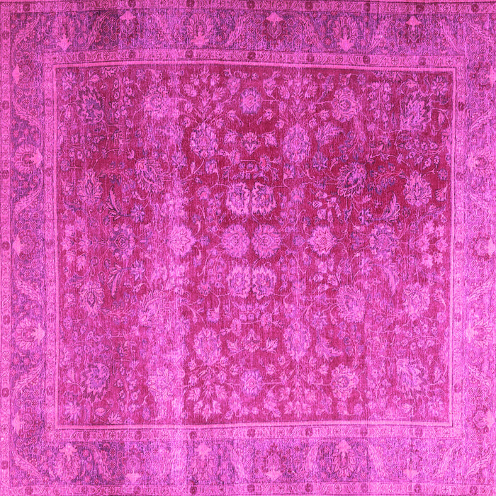 Square Machine Washable Persian Pink Traditional Rug, wshtr3276pnk