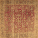 Square Persian Brown Traditional Rug, tr3276brn