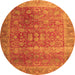 Machine Washable Persian Orange Traditional Area Rugs, wshtr3276org