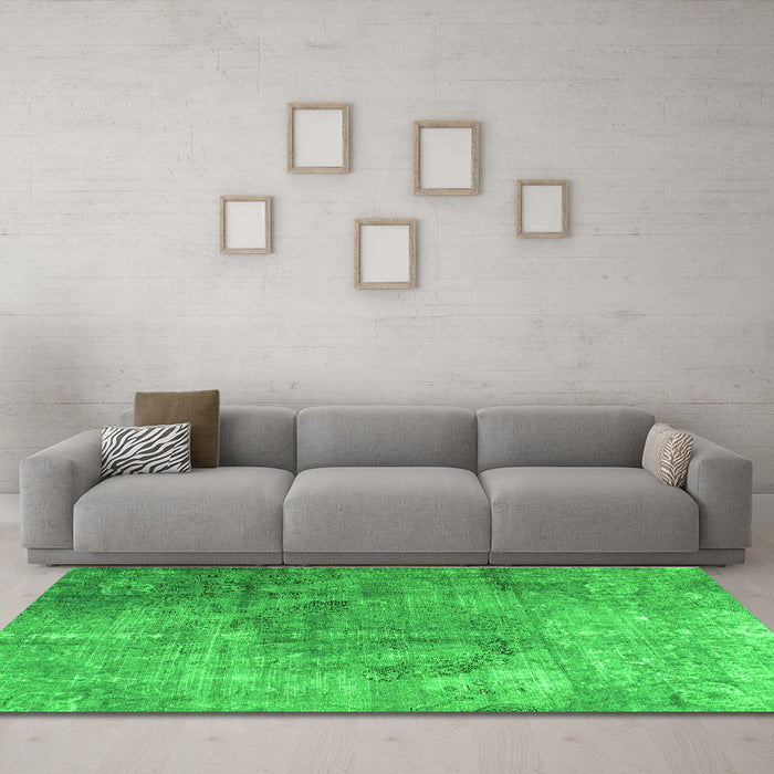 Machine Washable Persian Green Bohemian Area Rugs in a Living Room,, wshtr3277grn