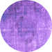 Round Persian Purple Bohemian Rug, tr3277pur