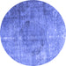 Round Persian Blue Bohemian Rug, tr3277blu