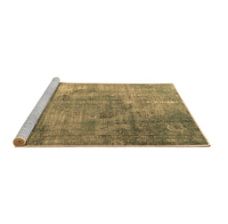 Sideview of Machine Washable Persian Brown Bohemian Rug, wshtr3277brn