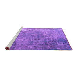 Sideview of Machine Washable Persian Purple Bohemian Area Rugs, wshtr3277pur
