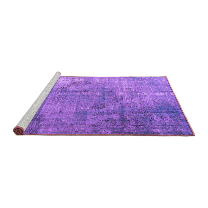 Sideview of Machine Washable Persian Purple Bohemian Area Rugs, wshtr3277pur
