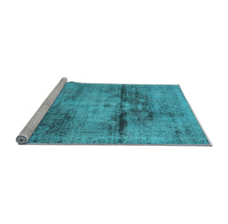 Sideview of Machine Washable Persian Light Blue Traditional Rug, wshtr3278lblu