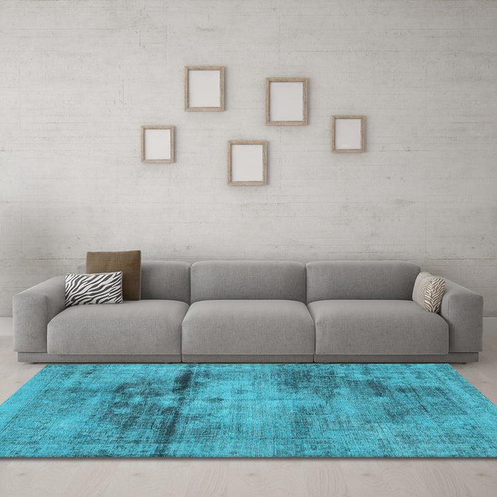 Machine Washable Persian Light Blue Traditional Rug in a Living Room, wshtr3278lblu