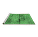 Sideview of Machine Washable Persian Emerald Green Traditional Area Rugs, wshtr3278emgrn