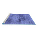 Sideview of Machine Washable Persian Blue Traditional Rug, wshtr3278blu