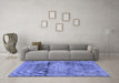 Machine Washable Persian Blue Traditional Rug in a Living Room, wshtr3278blu