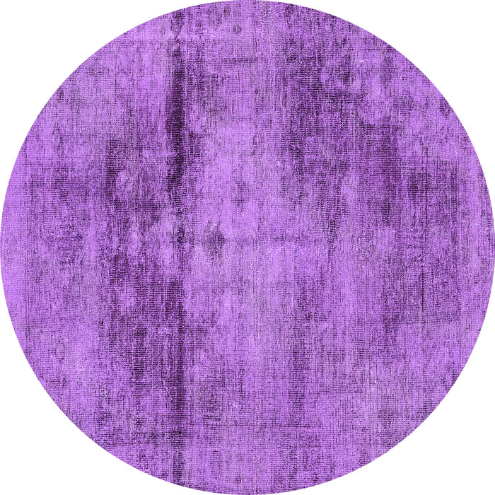 Round Machine Washable Persian Purple Traditional Area Rugs, wshtr3278pur