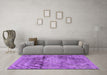 Machine Washable Persian Purple Traditional Area Rugs in a Living Room, wshtr3278pur