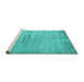 Sideview of Machine Washable Persian Turquoise Traditional Area Rugs, wshtr3279turq