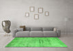 Machine Washable Persian Green Traditional Area Rugs in a Living Room,, wshtr3279grn