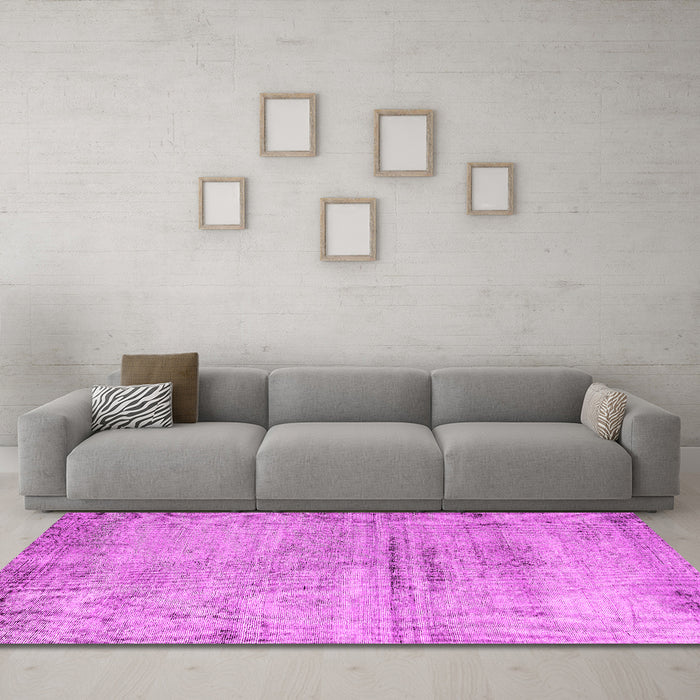 Machine Washable Persian Pink Traditional Rug in a Living Room, wshtr3279pnk