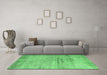 Machine Washable Persian Emerald Green Traditional Area Rugs in a Living Room,, wshtr3279emgrn