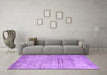 Machine Washable Persian Purple Traditional Area Rugs in a Living Room, wshtr3279pur