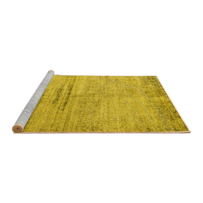 Sideview of Machine Washable Persian Yellow Traditional Rug, wshtr3279yw
