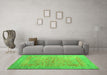 Machine Washable Persian Green Traditional Area Rugs in a Living Room,, wshtr327grn