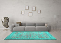 Machine Washable Persian Turquoise Traditional Rug, wshtr327turq