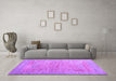 Machine Washable Persian Purple Traditional Area Rugs in a Living Room, wshtr327pur