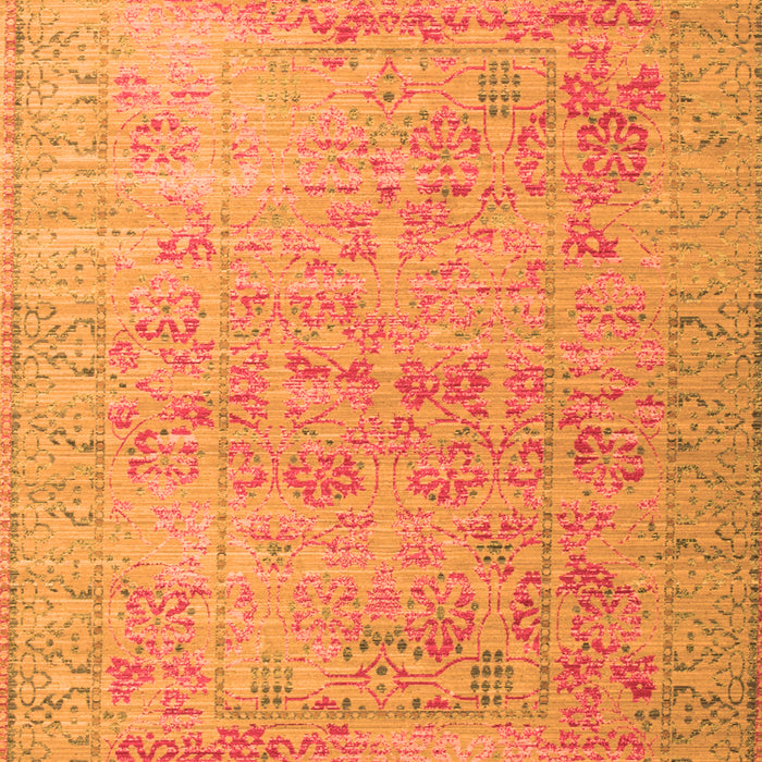 Serging Thickness of Machine Washable Persian Orange Traditional Area Rugs, wshtr327org