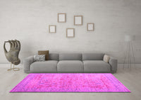 Machine Washable Persian Pink Traditional Rug, wshtr327pnk