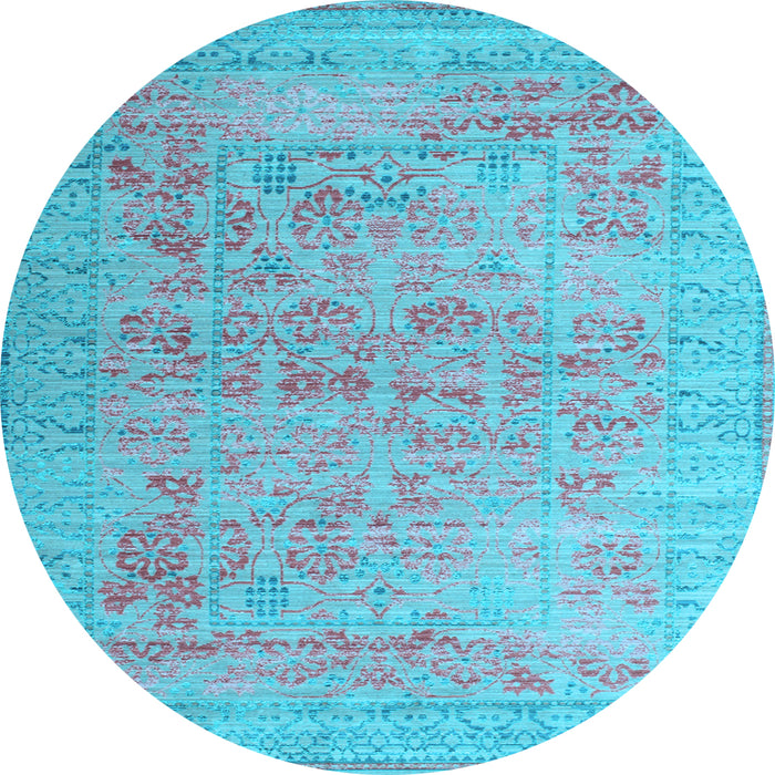 Round Persian Light Blue Traditional Rug, tr327lblu