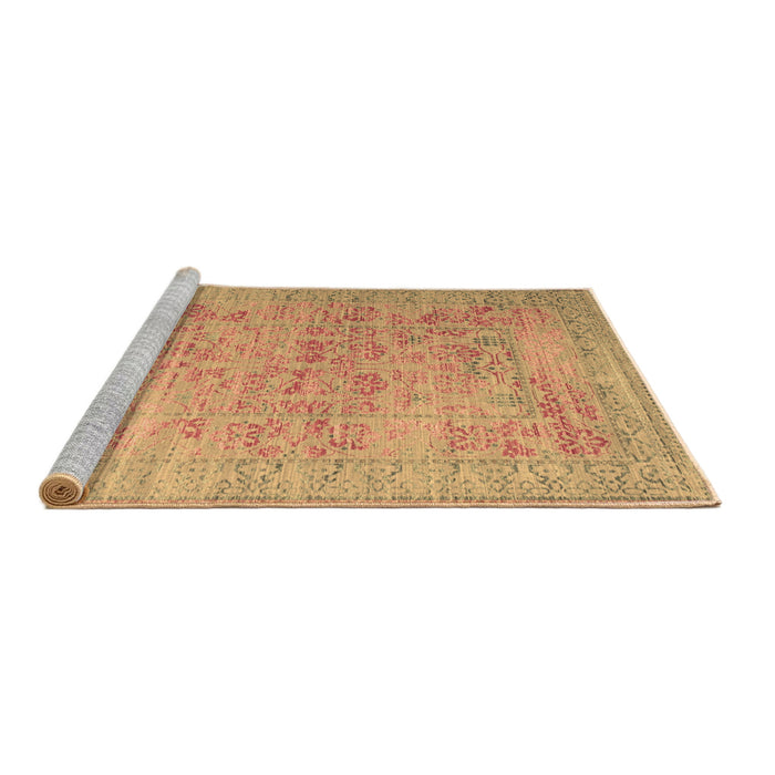 Sideview of Machine Washable Persian Brown Traditional Rug, wshtr327brn