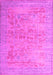 Machine Washable Persian Pink Traditional Rug, wshtr327pnk