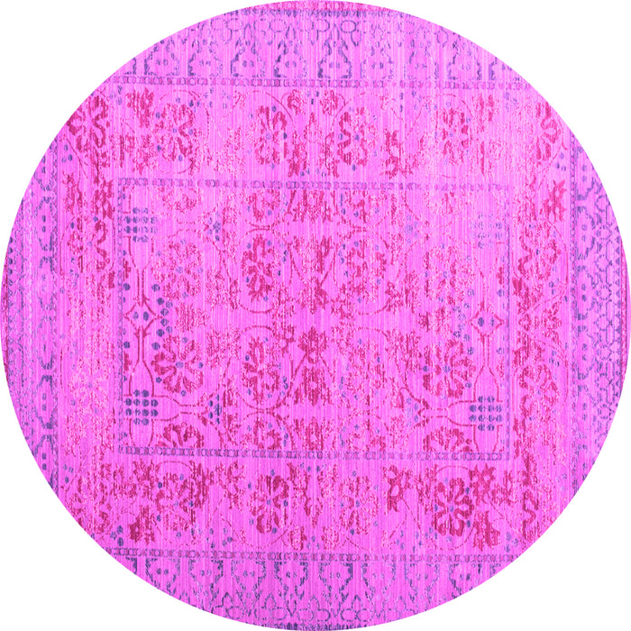 Round Persian Pink Traditional Rug, tr327pnk