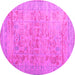 Round Persian Pink Traditional Rug, tr327pnk