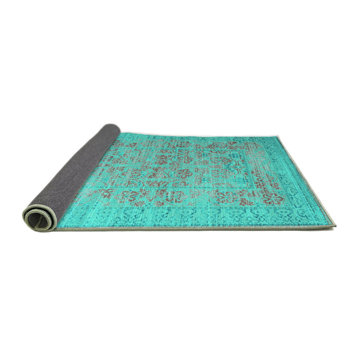Sideview of Persian Turquoise Traditional Rug, tr327turq