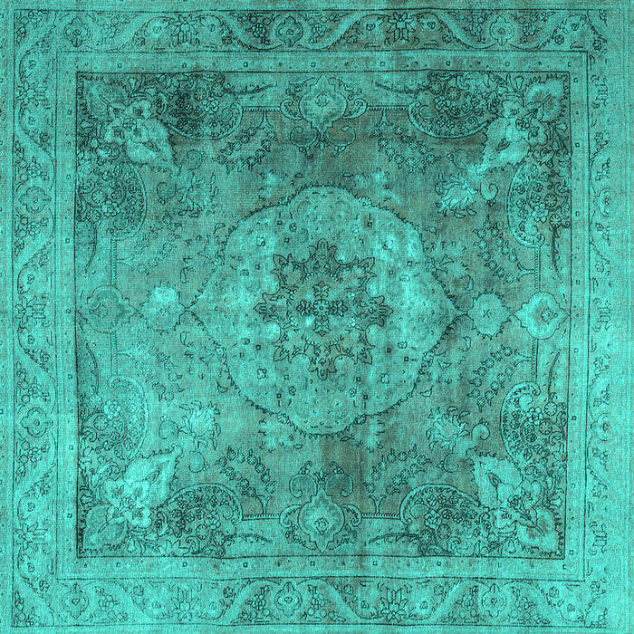 Square Persian Turquoise Traditional Rug, tr3280turq