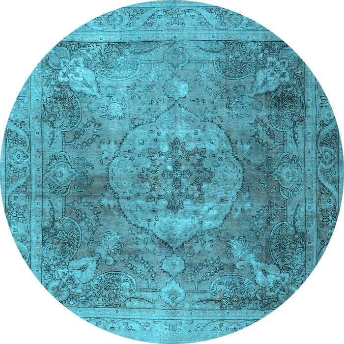 Round Persian Light Blue Traditional Rug, tr3280lblu