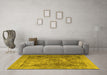 Machine Washable Persian Yellow Traditional Rug in a Living Room, wshtr3280yw