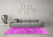 Machine Washable Persian Pink Traditional Rug in a Living Room, wshtr3280pnk