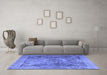 Machine Washable Persian Blue Traditional Rug in a Living Room, wshtr3280blu