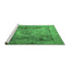 Sideview of Machine Washable Persian Emerald Green Traditional Area Rugs, wshtr3280emgrn