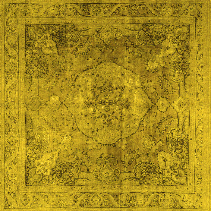 Square Persian Yellow Traditional Rug, tr3280yw