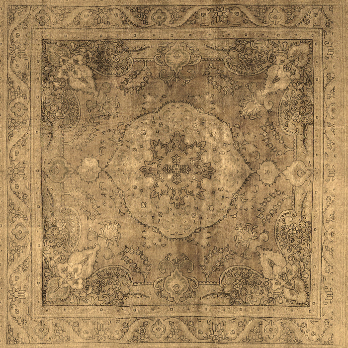 Square Machine Washable Persian Brown Traditional Rug, wshtr3280brn